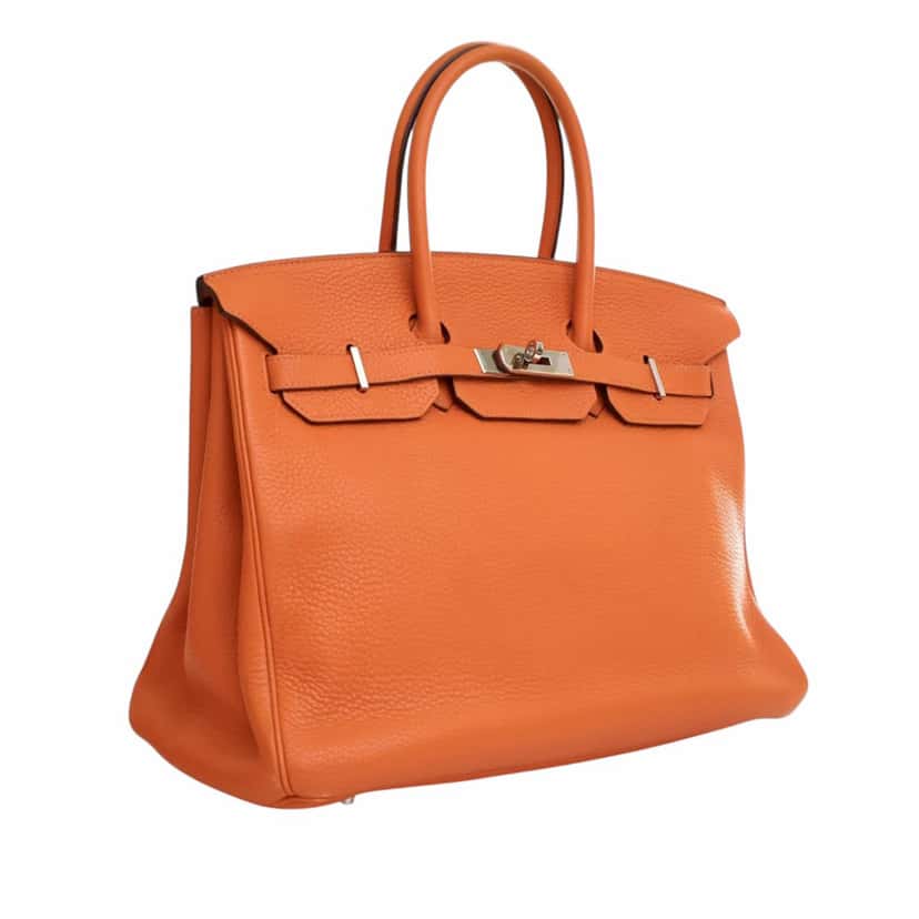 Hermès Togo Birkin Retourne 35 Orange Leather Good condition - Inside View