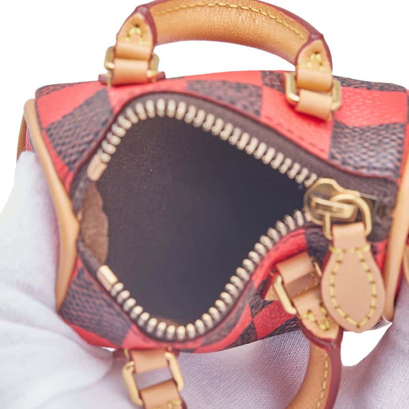 Louis Vuitton Damier Pop Mini Speedy Bag Charm Red Canvas Good condition - Model View
