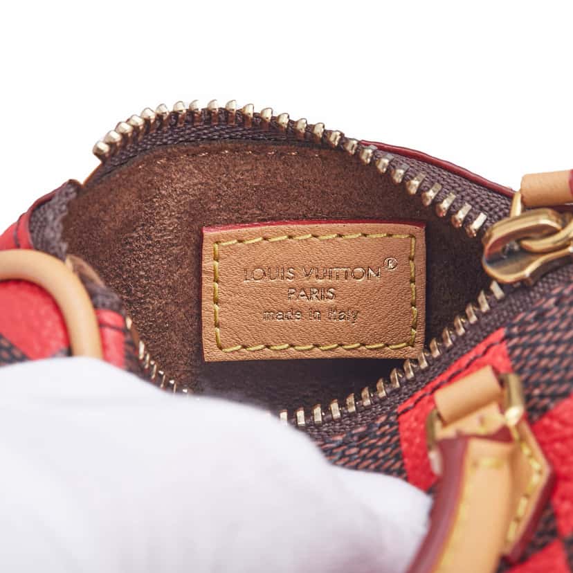 Louis Vuitton Damier Pop Mini Speedy Bag Charm Red Canvas Good condition - Box View