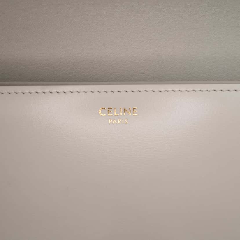 Celine Classique Shiny Calfskin Triomphe Crossbody Brown Leather Good condition - Box View