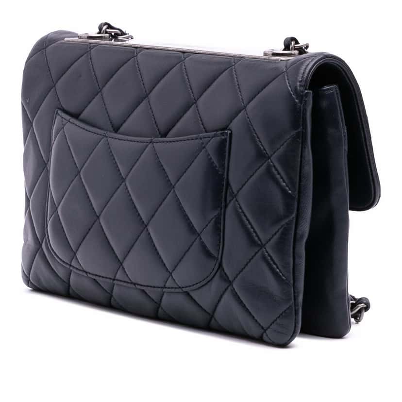 Chanel Medium Lambskin Trendy CC Flap Black Leather Fair condition - Back View