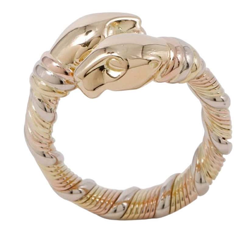 Cartier 18K Tricolor Gold Panthere de Cartier Ring Gold Metal Good condition - Back View