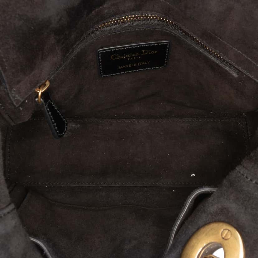 Dior Small Crinkled Patent Cannage My ABCDior Lady Dior Black Leather Good condition - Model View