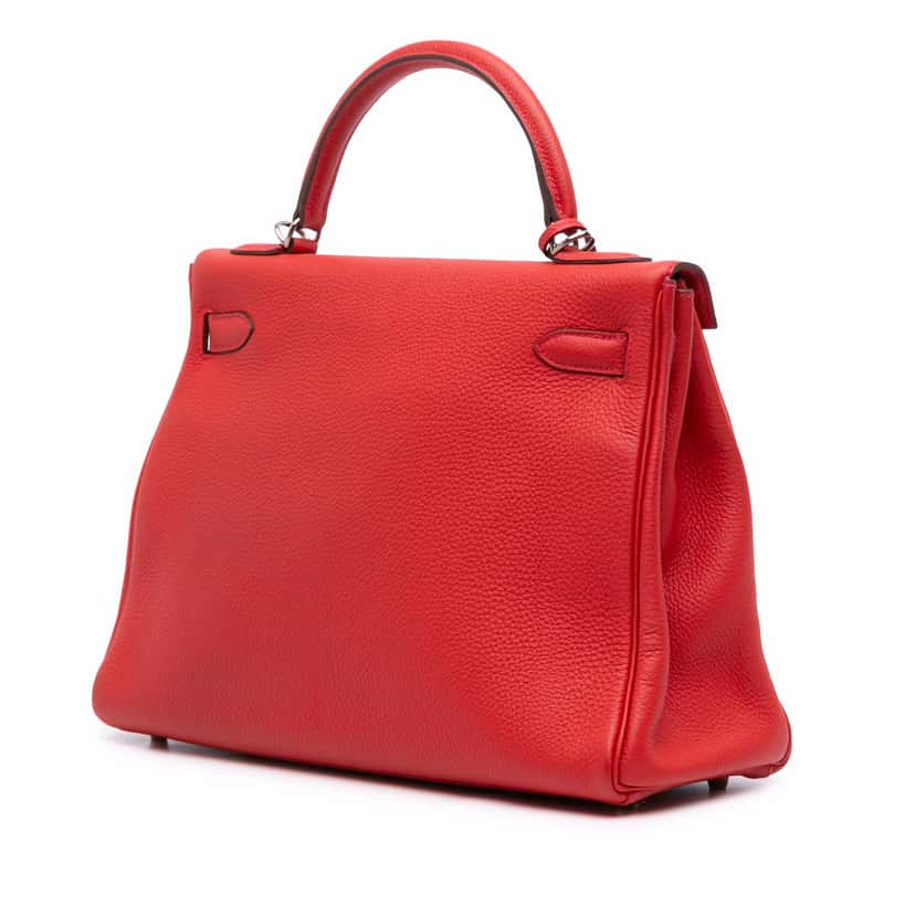 Hermès Togo Kelly II Retourne 32 Red Leather Good condition - Back View