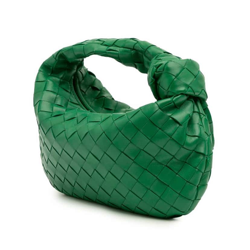 Bottega Veneta Mini Nappa Intrecciato Jodie Green Leather Good condition - Back View