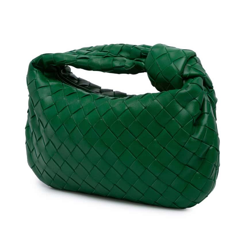 Bottega Veneta Mini Nappa Intrecciato Jodie Green Leather Good condition - Back View