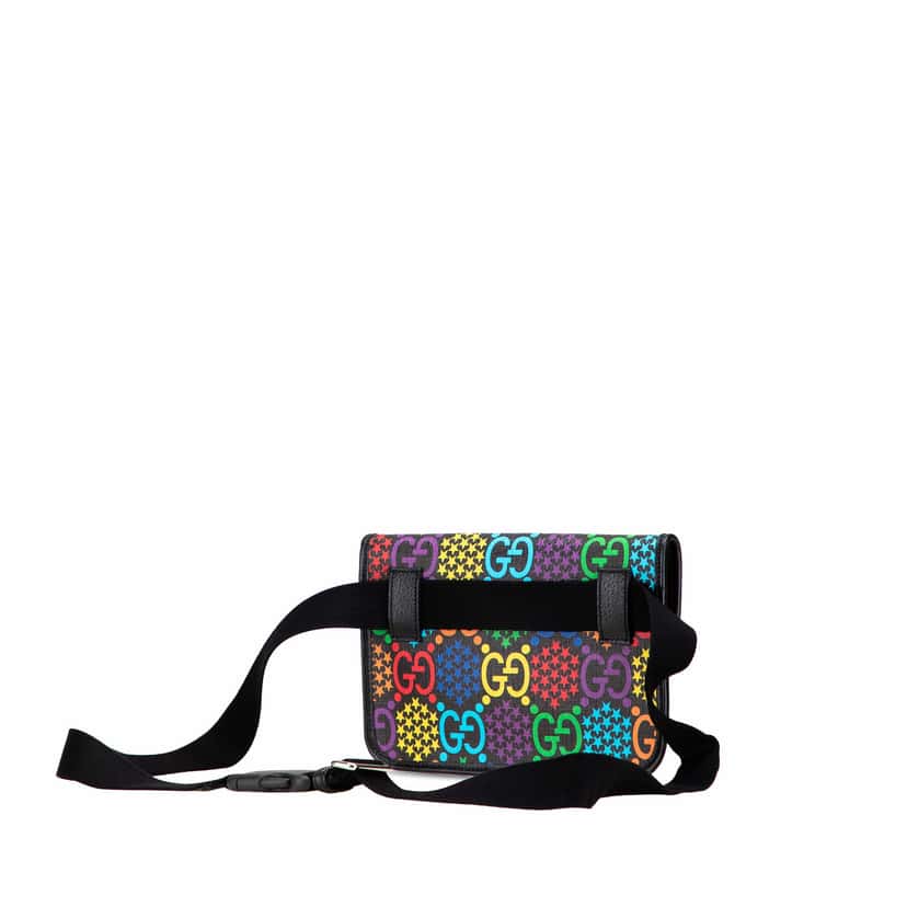 Gucci GG Supreme Psychedelic Belt Bag Black Canvas Good condition - Back View