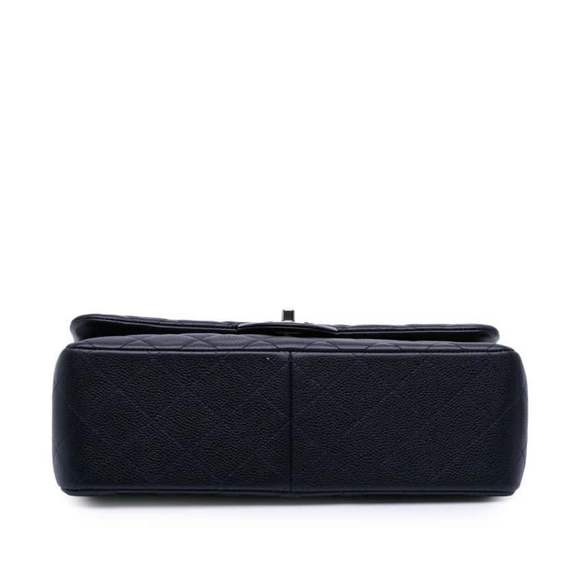 Chanel Jumbo Classic Caviar Double Flap Blue Leather Good condition - Inside View