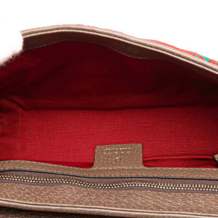 Gucci Small GG Marmont Houndstooth Tweed Flap Crossbody Red Tweed Good condition - Model View