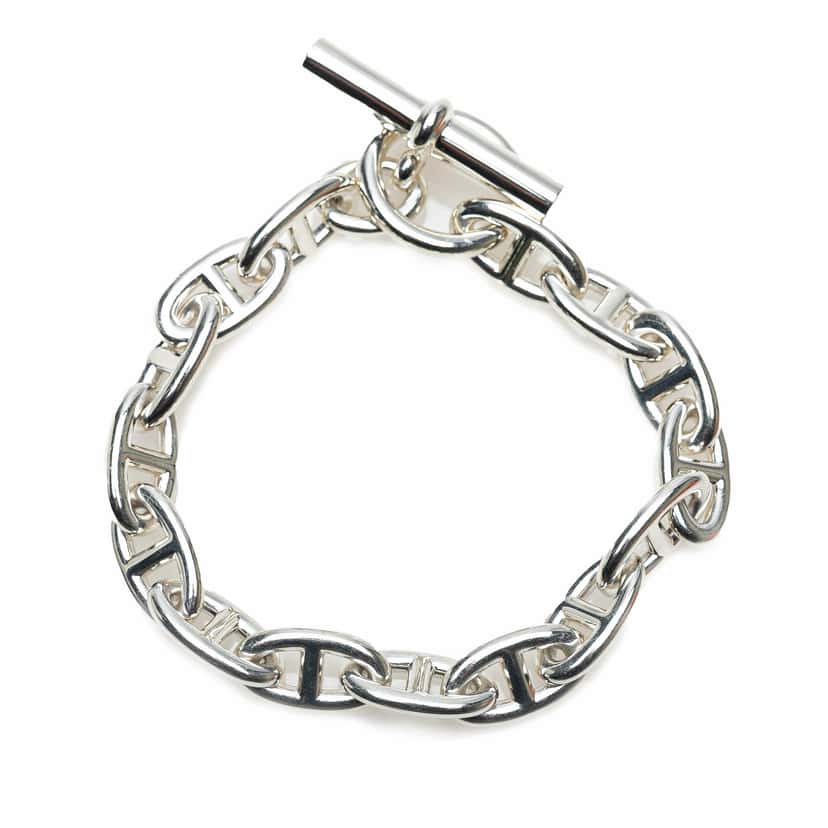 Hermès Small Sterling Silver Chaine d'Ancre Bracelet GM Silver Silver Good condition - Front View