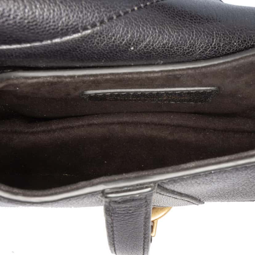 Dior Micro Goatskin Saddle Black Leather Good condition - Model View