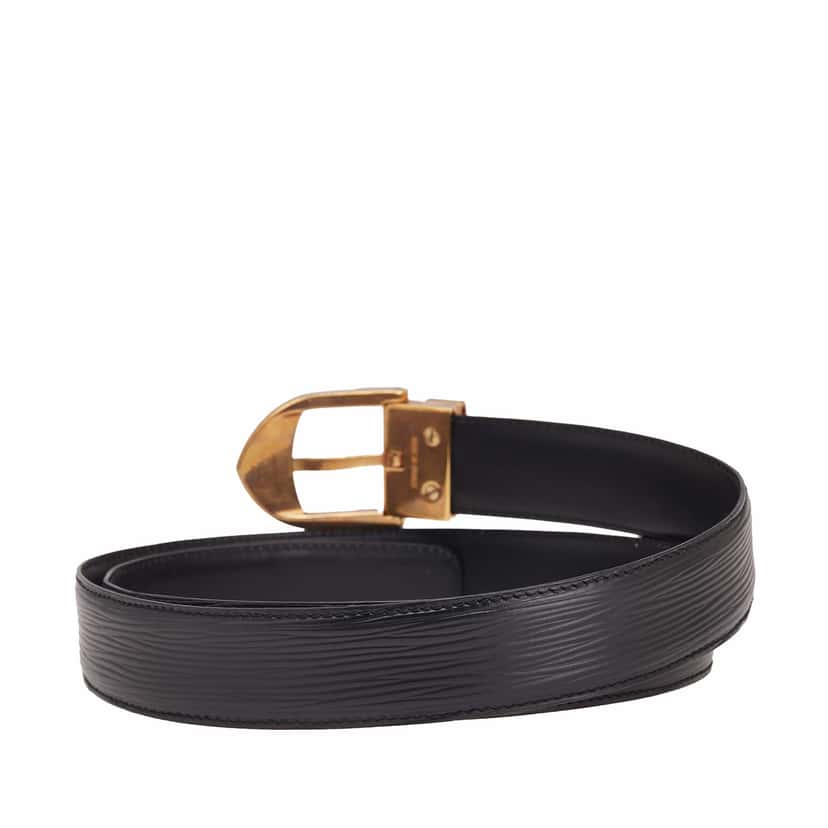 Louis Vuitton Epi Ceinture Belt Black Leather Good condition - Inside View