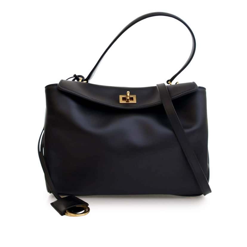Balenciaga Small Leather Rodeo Satchel Black Leather Good condition - Front View