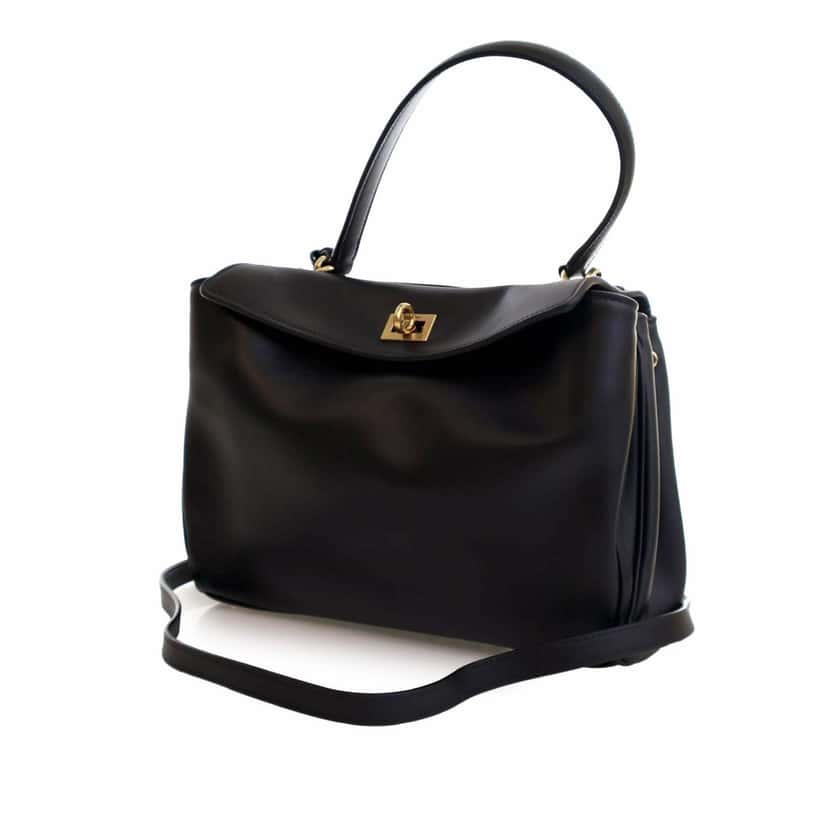 Balenciaga Small Leather Rodeo Satchel Black Leather Good condition - Back View
