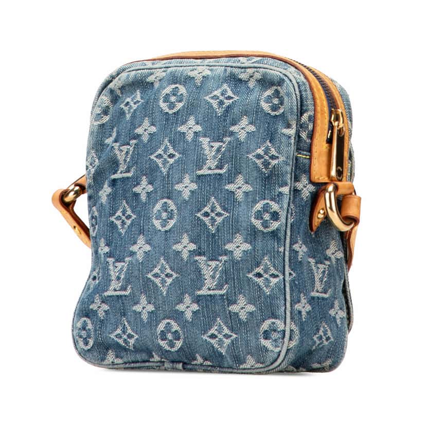 Louis Vuitton Monogram Denim Camera Bag Blue Denim Good condition - Back View