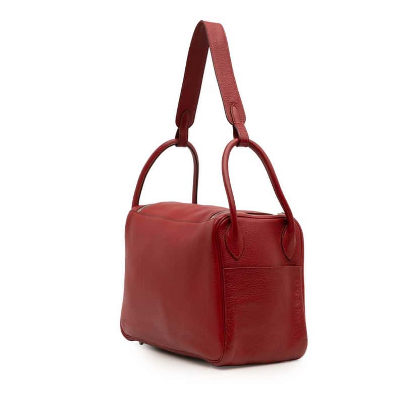 Hermès Clemence Lindy 30 Red Leather Good condition - Back View