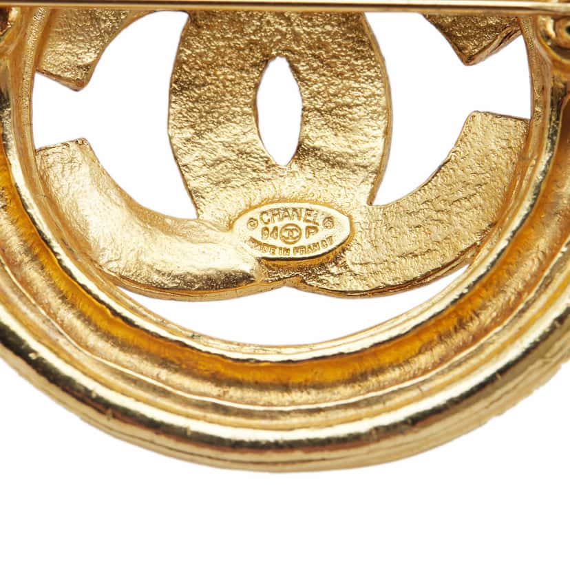 Chanel Gold Plated CC Brooch Gold Metal Good condition - Inside View