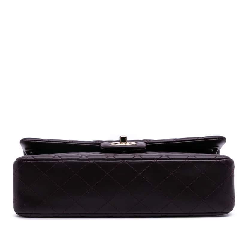 Chanel Medium Classic Lambskin Double Flap Purple Leather Good condition - Inside View