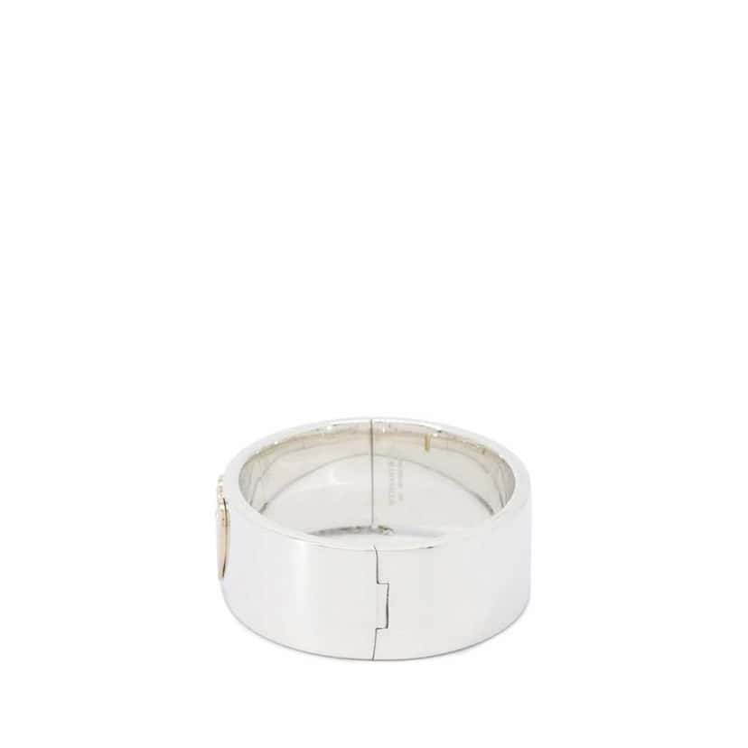 Tiffany & Co Sterling Silver and 18K Rose Gold Lock Heart Bangle Silver Silver Good condition - Back View