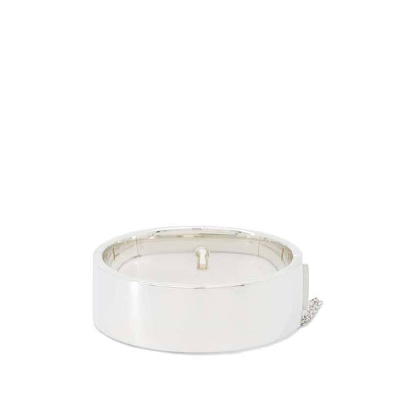 Tiffany & Co Sterling Silver and 18K Rose Gold Lock Heart Bangle Silver Silver Good condition - Inside View