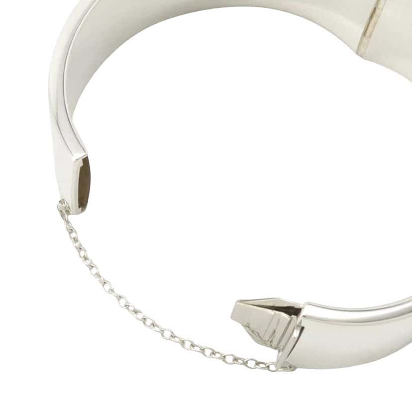 Tiffany & Co Sterling Silver and 18K Rose Gold Lock Heart Bangle Silver Silver Good condition - Model View