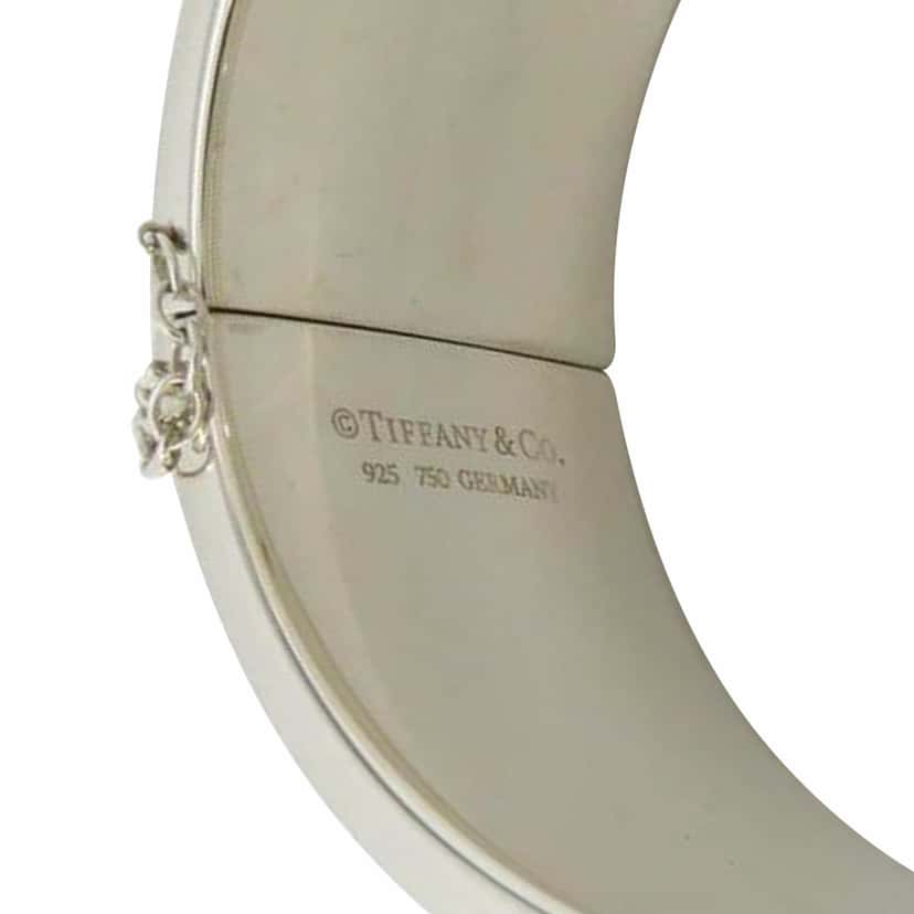 Tiffany & Co Sterling Silver and 18K Rose Gold Lock Heart Bangle Silver Silver Good condition - Box View