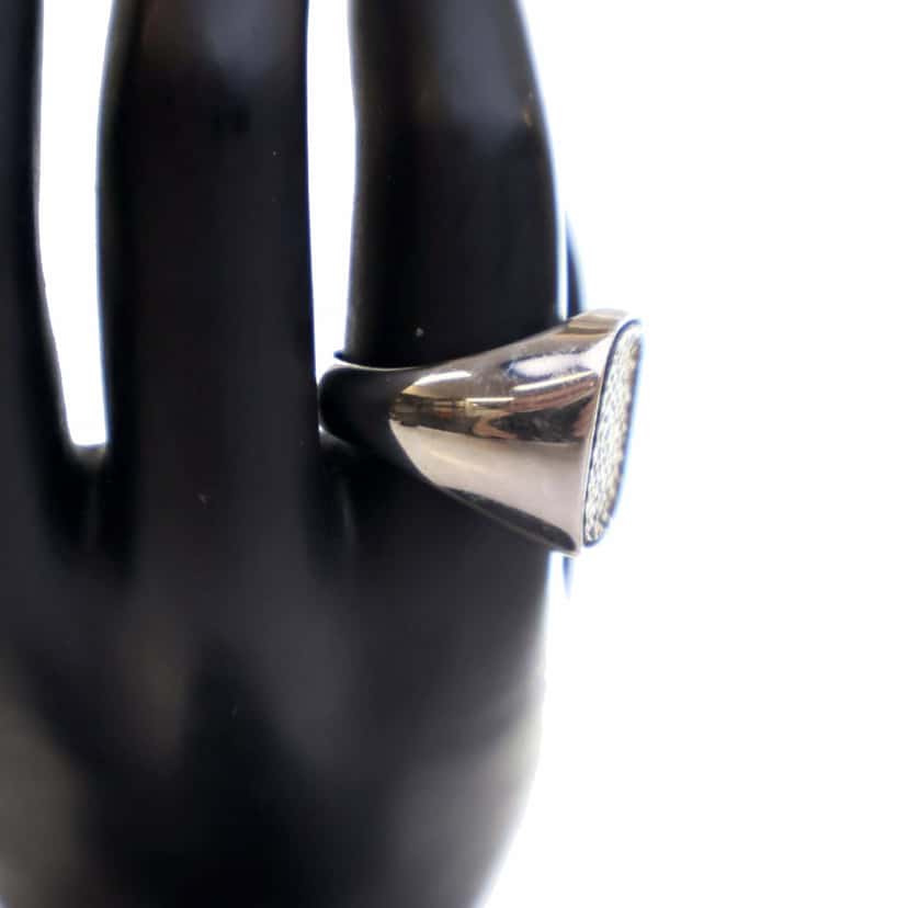 Louis Vuitton Monogram PadLock Signet Ring Silver Metal Good condition - Inside View