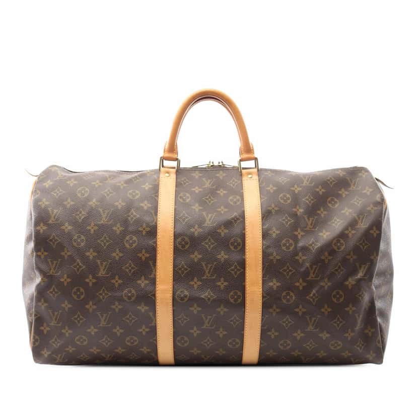 Louis Vuitton Monogram Keepall 55 Brown Canvas Good condition - Front View