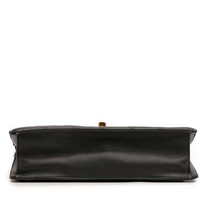 Chanel Jumbo CC Quilted Caviar Chunky Chain Flap Black Leather Good condition - Inside View
