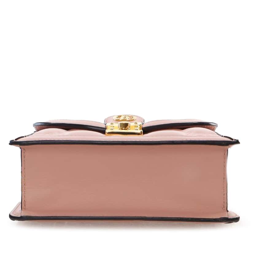 Gucci Small GG Matelasse Leather Top Handle Bag Pink Leather Good condition - Inside View