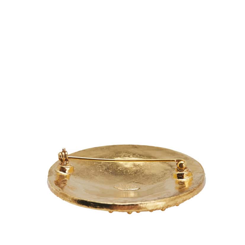 Chanel Gold Plated CC Medallion Brooch Gold Metal Good condition - Inside View