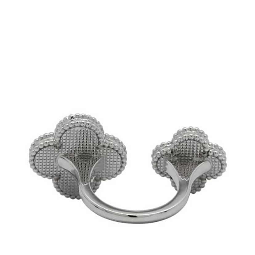 Van Cleef & Arpels 18K White Gold and Mother of Pearl Magic Alhambra Between the Finger Ring Silver White Gold Good condition - Inside View