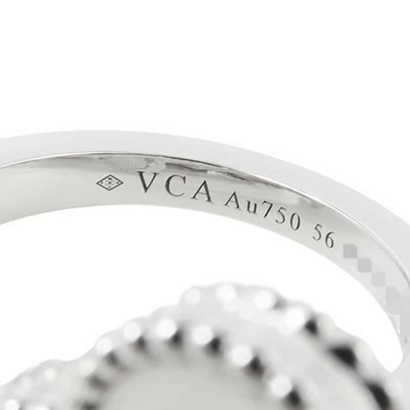 Van Cleef & Arpels 18K White Gold and Mother of Pearl Magic Alhambra Between the Finger Ring Silver White Gold Good condition - Box View