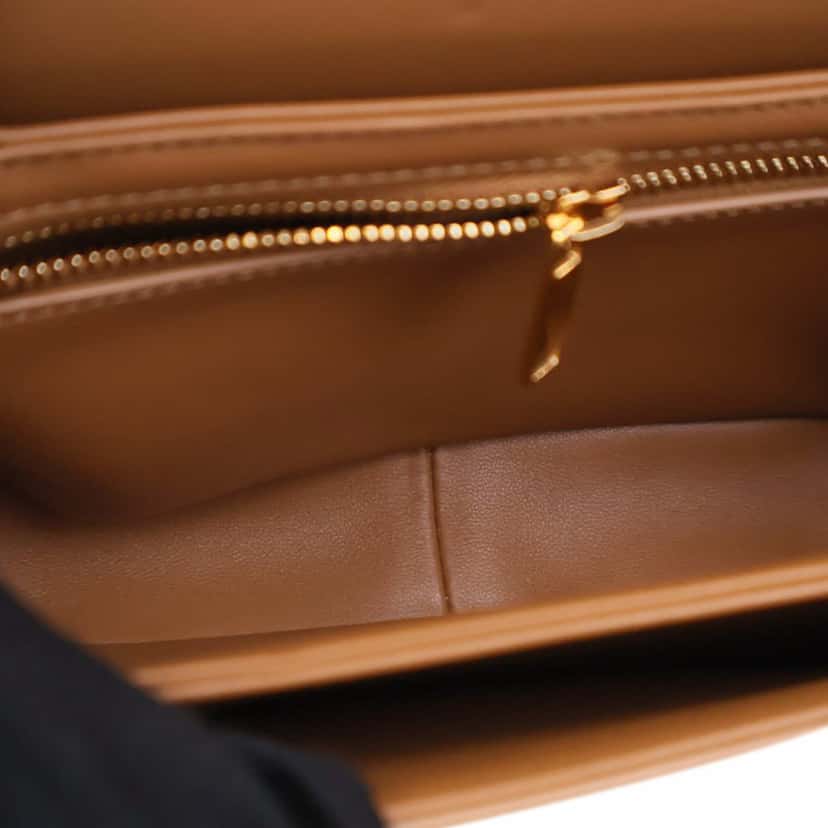 Celine Teen Striped Suede Triomphe Crossbody Brown Leather Good condition - Box View