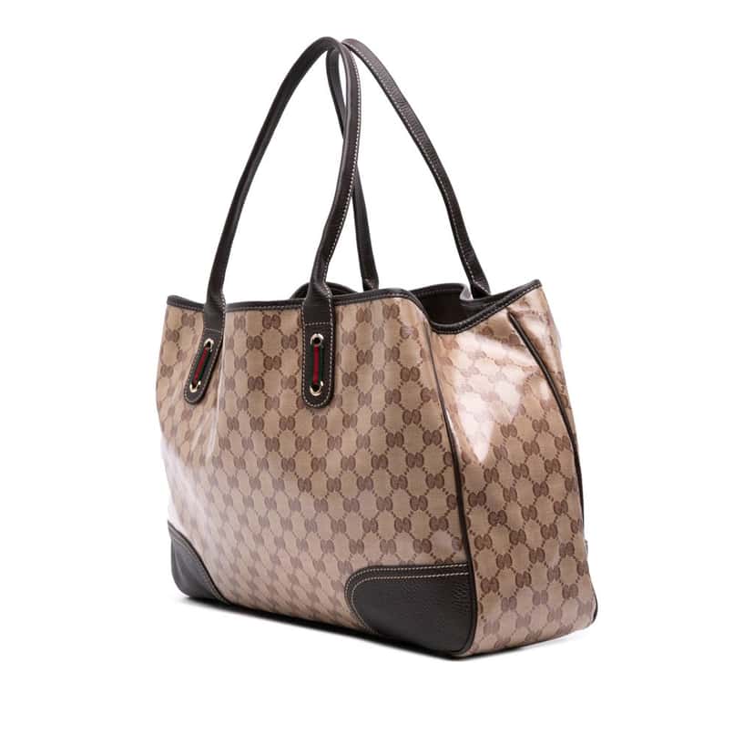 Gucci GG Crystal Princy Tote Brown Canvas Good condition - Back View