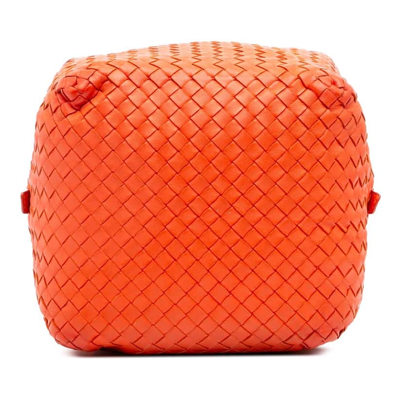 Bottega Veneta Nappa Intrecciato Cube Crossbody Orange Leather Good condition - Inside View