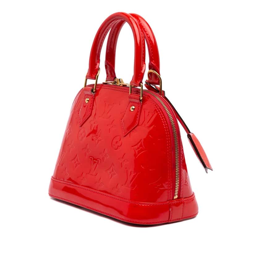Louis Vuitton Monogram Vernis Alma BB Red Leather Good condition - Back View