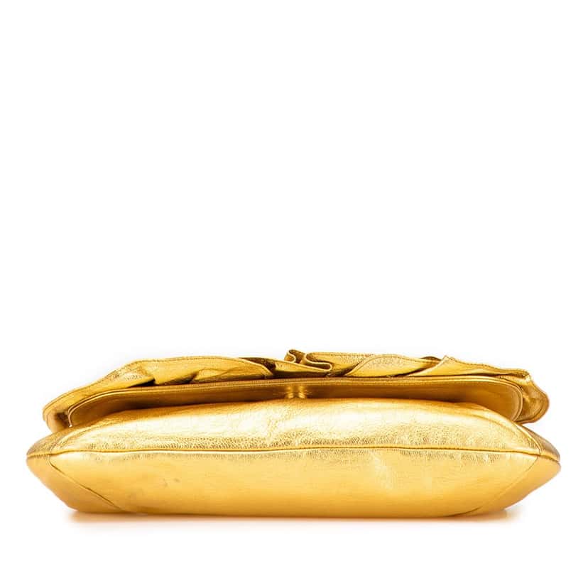 Saint Laurent Metallic Leather Nadja Rose Shoulder Bag Gold Leather Good condition - Inside View