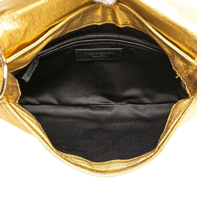Saint Laurent Metallic Leather Nadja Rose Shoulder Bag Gold Leather Good condition - Model View