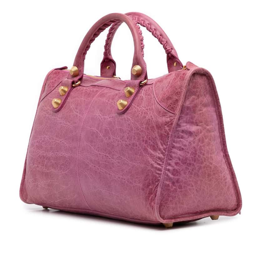 Balenciaga Lambskin Motocross Giant 21 Work Satchel Pink Leather Good condition - Back View
