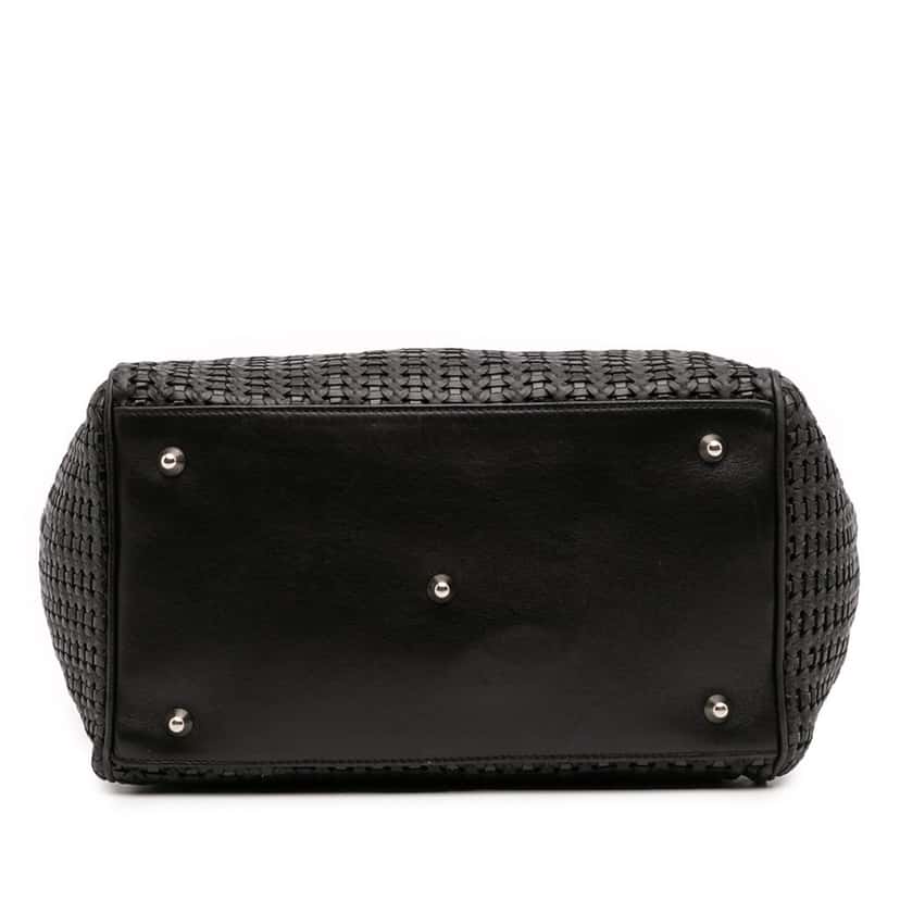 Dior Medium Woven Leather Soft Lady Dior Black Leather Good condition - Inside View