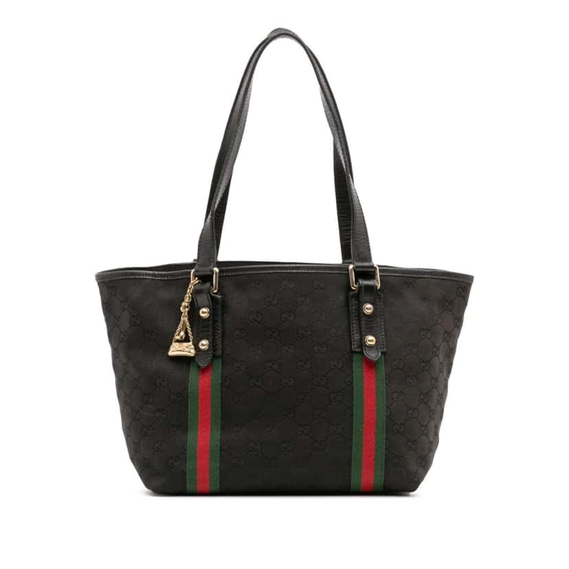 Gucci GG Canvas Jolicoeur Tote Black Canvas Good condition - Front View