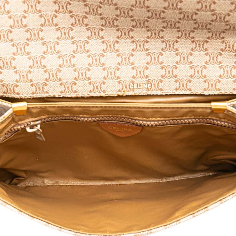 Celine Macadam Coated Canvas Crossbody Brown Canvas Good condition - Model View