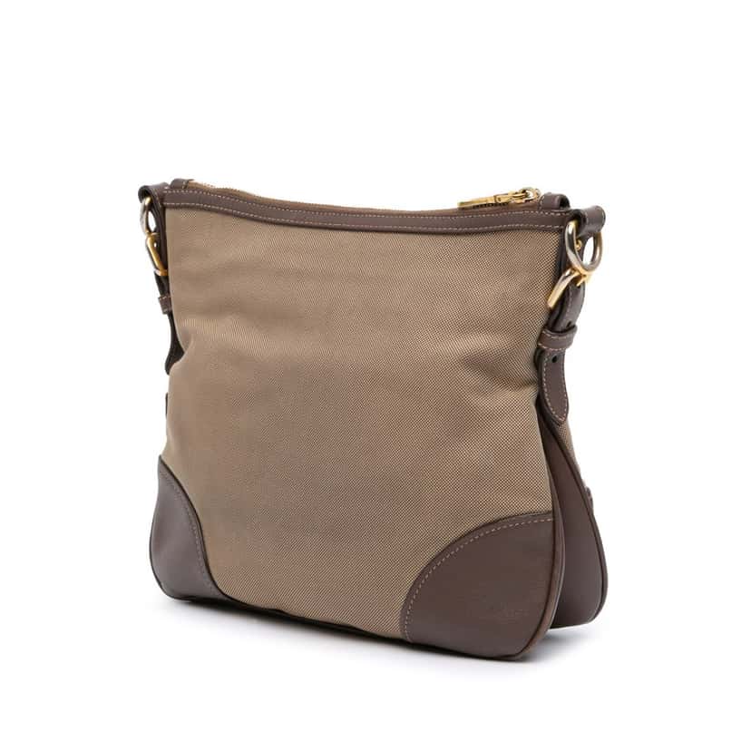 Prada Canvas Canapa Logo Crossbody Brown Canvas Good condition - Back View