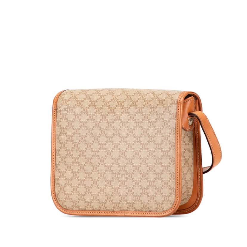 Celine Macadam Coated Canvas Crossbody Brown Canvas Good condition - Back View