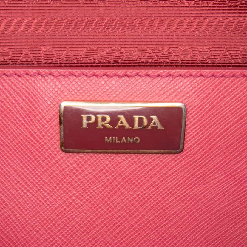 Prada Large Saffiano Lux Galleria Double Zip Tote Pink Leather Very good condition - Box View