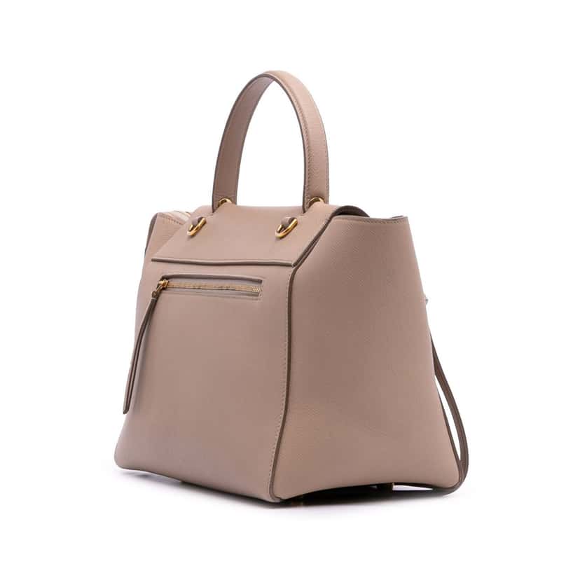 Celine Mini Grained Calfskin Belt Bag Brown Leather Good condition - Back View