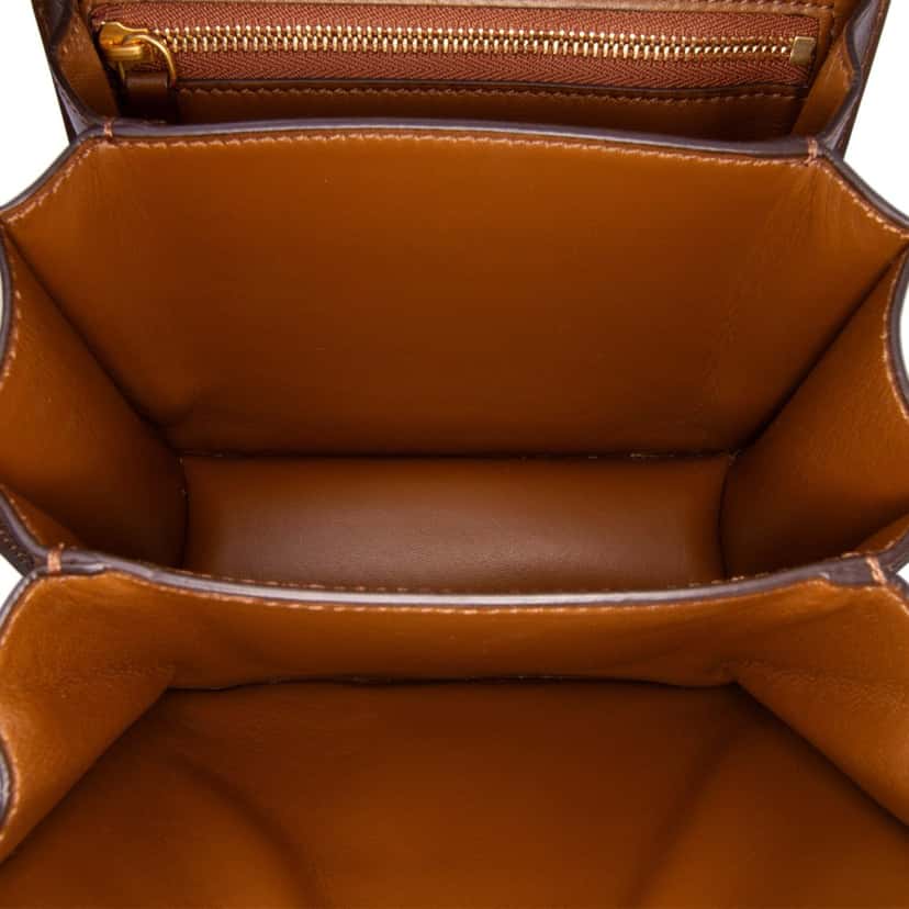 Celine Small Calfskin Classic Box Brown Leather Good condition - Model View