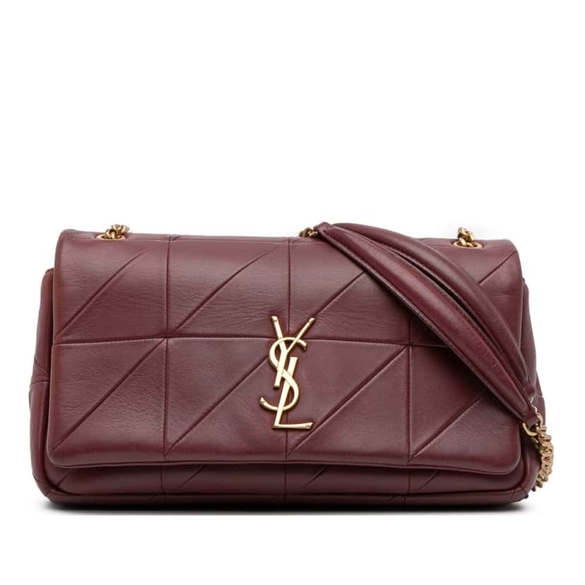 Saint Laurent Medium Lambskin Jamie Patchwork Shoulder Bag Red Leather Good condition - Front View