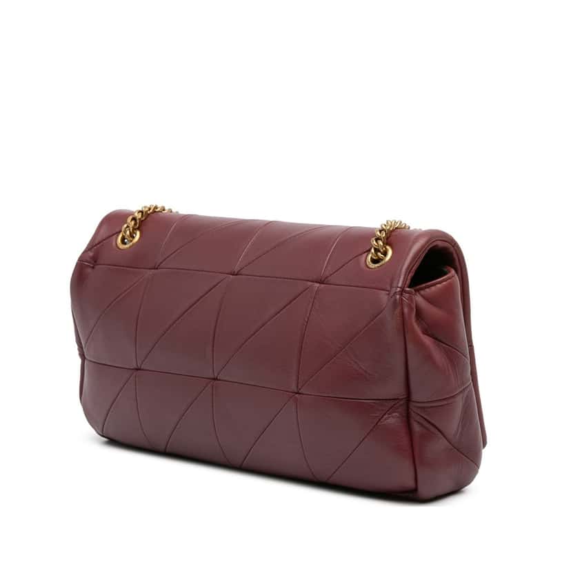 Saint Laurent Medium Lambskin Jamie Patchwork Shoulder Bag Red Leather Good condition - Back View